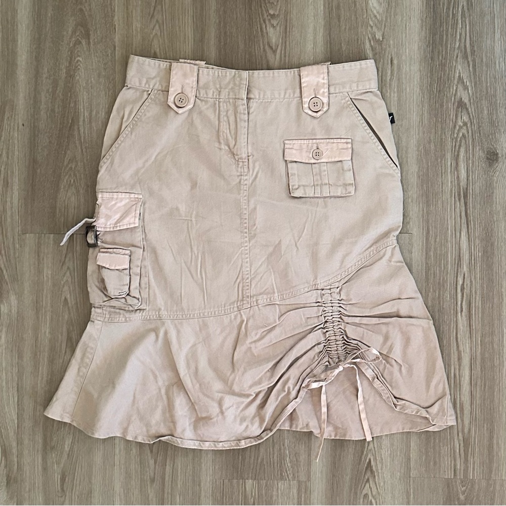 Vtg Bobby j tan midi skirt
